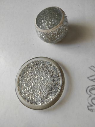 Conjunto Portavelas Mosaico Cristal