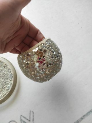 Conjunto Portavelas Mosaico Cristal