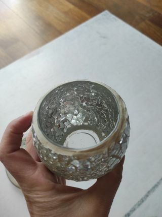 Conjunto Portavelas Mosaico Cristal