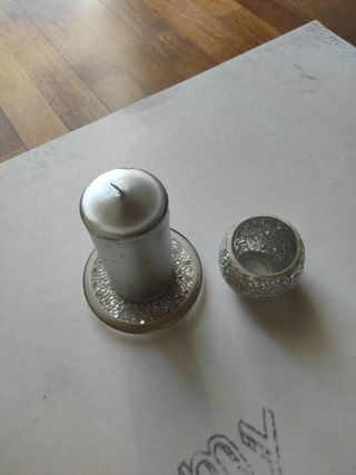 Conjunto Portavelas Mosaico Cristal