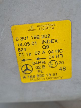 FARO DERECHO MERCEDES-BENZ CLASE A (W168)
