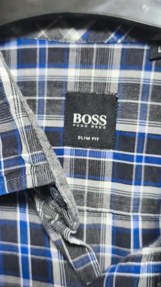 Camisa Hugo Boss cuadros azul y gris