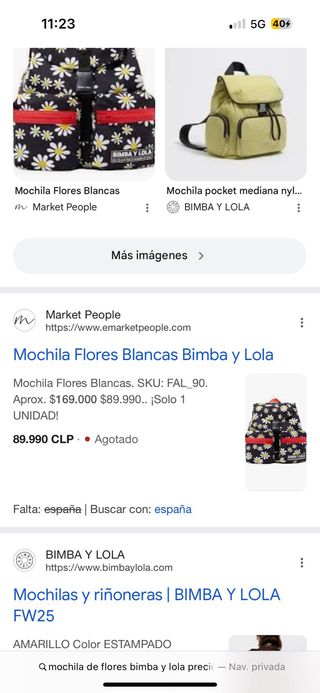 Mochila Bimba y Lola flores