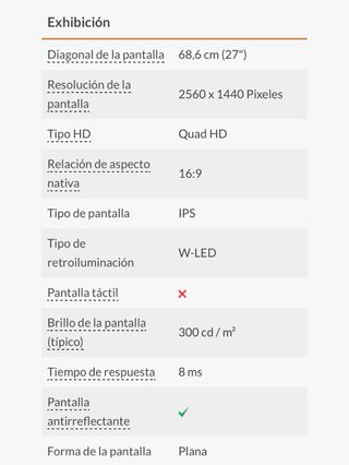 Pantalla Lenovo Plata/Negra 27’ QHD
