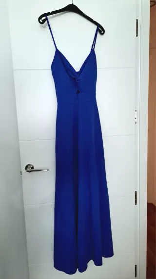 Vestido largo fiesta boda azul