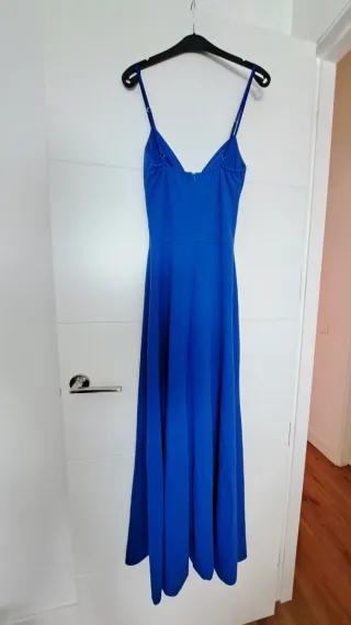 Vestido largo fiesta boda azul