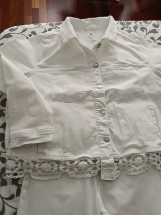 Conjunto tejano blanco con encaje