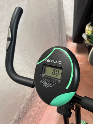 Bicicleta Estática Cecotec Negra y Verde plegable