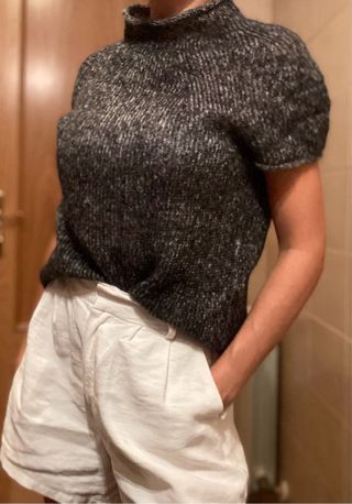 Chaleco punto mohair jaspeado