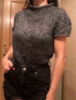 Chaleco punto mohair jaspeado