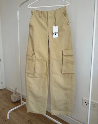 Pantalones Cargo Zara Beige