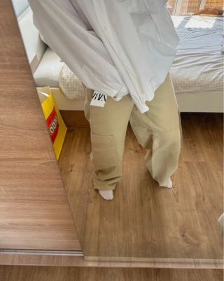 Pantalones Cargo Zara Beige