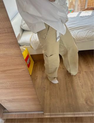Pantalones Cargo Zara Beige