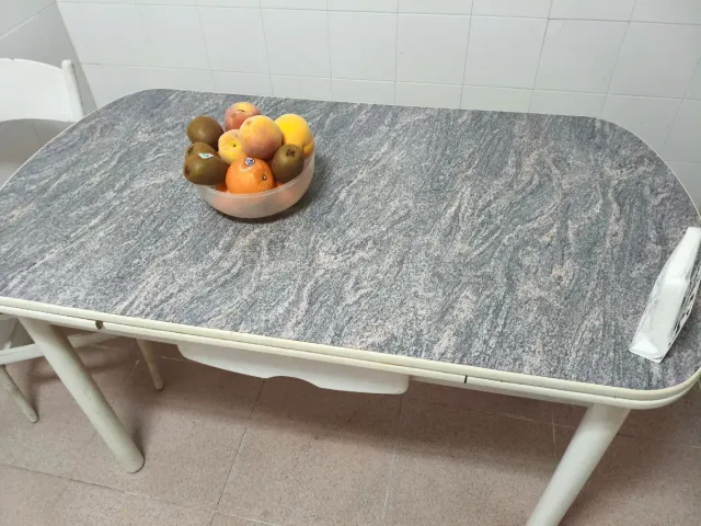 Mesa de cocina extensible gris 130x70