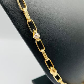 CADENA FORZADA GRECA MEDUSA BICOLOR. Oro 18k. 