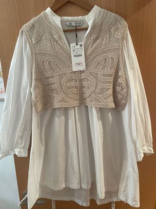 Vestido Zara Chaleco Punto Talla M Nuevo