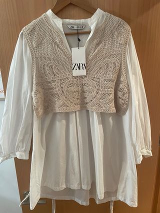 Vestido Zara Chaleco Punto Talla M Nuevo