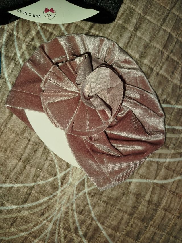 Copricapo neonata turbante fiore