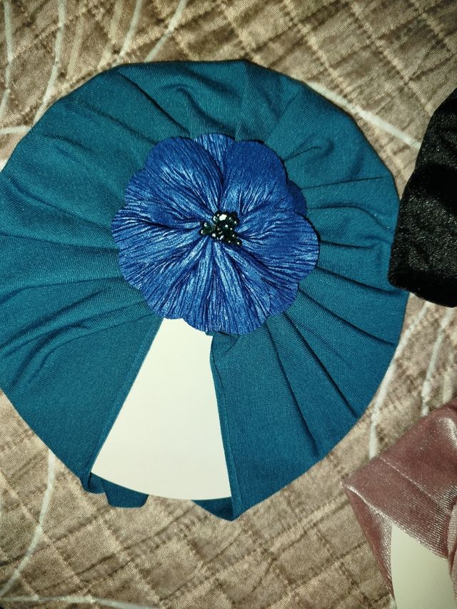 Copricapo neonata turbante fiore