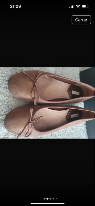 Manoletinas Massimo Dutti Marrones