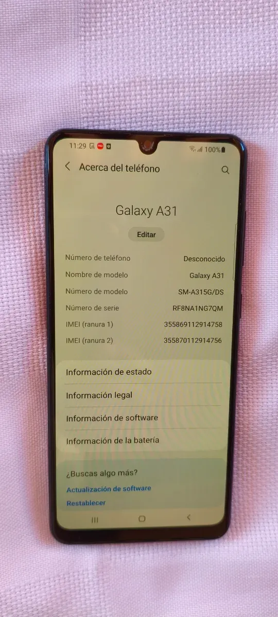 Samsung Galaxy A31 5G Negro