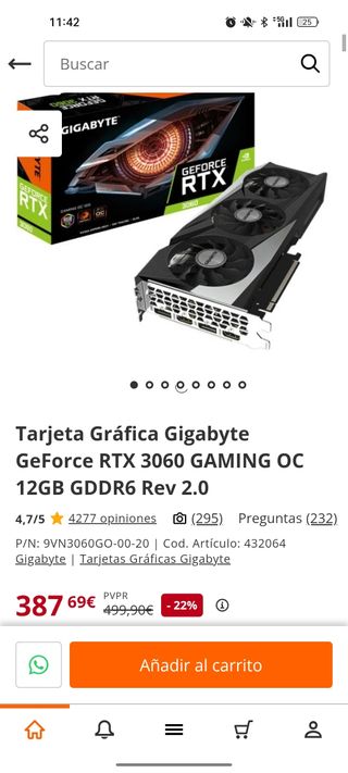 Gigabyte RTX 3060 12GB GDDR6 OC