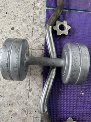 Mancuerna 12kg y Barra Z