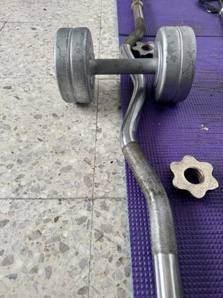 Mancuerna 12kg y Barra Z