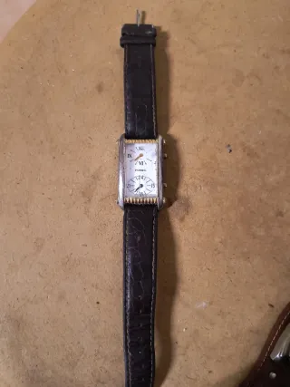 Reloj Fossil Rectangular Cuero Negro