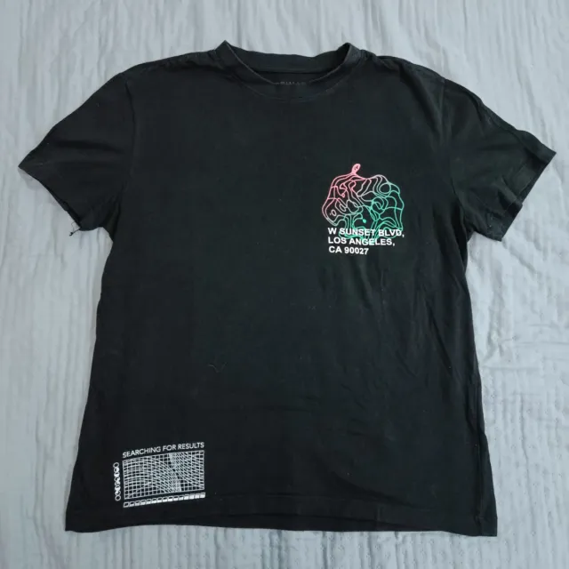 Camiseta negra estampada talla S