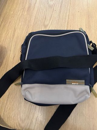 Bandolera Zara Hombre Azul y Beige