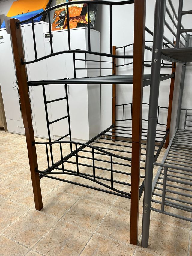 Litera Doble Madera y Metal 90x190cm