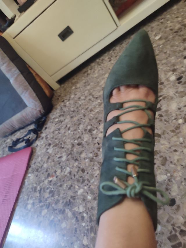 Botín Antelina Verde Talla 38