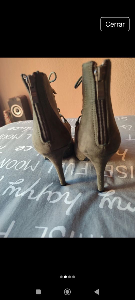 Botín Antelina Verde Talla 38