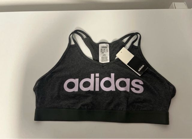 Sujetador deportivo Adidas gris