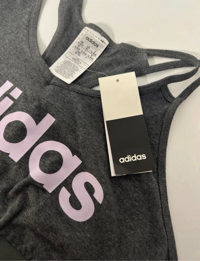 Sujetador deportivo Adidas gris