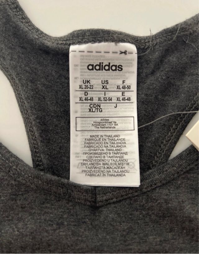 Sujetador deportivo Adidas gris