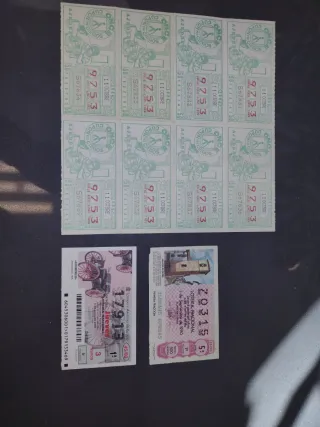 Cupones Once y Lotería Nacional Antiguos