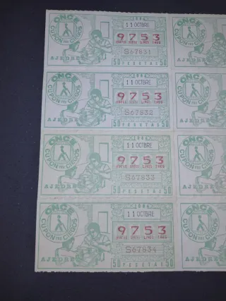 Cupones Once y Lotería Nacional Antiguos