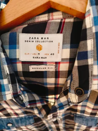Camisa Zara cuadros regular fit M