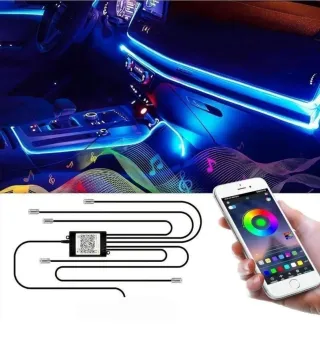 Luces LED Interior Coche - Kit Multicolor