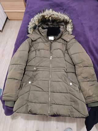 Parka verde talla XS con capucha