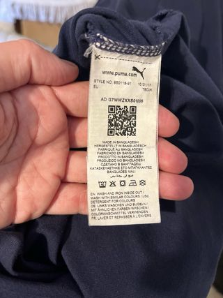 Camiseta Puma Azul Logo Rayas