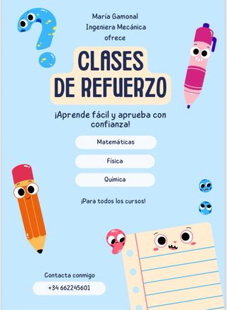¡Clases de refuerzo de ciencias!