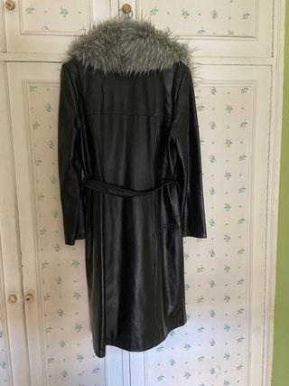 Abrigo largo cuero cordero con pelo Talla 44