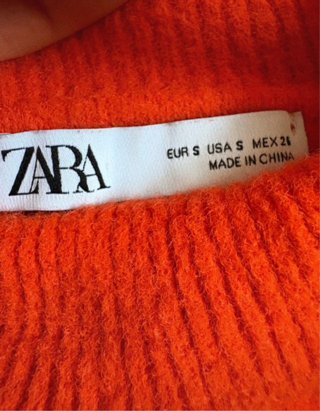 Jersey de punto cuello alto naranja