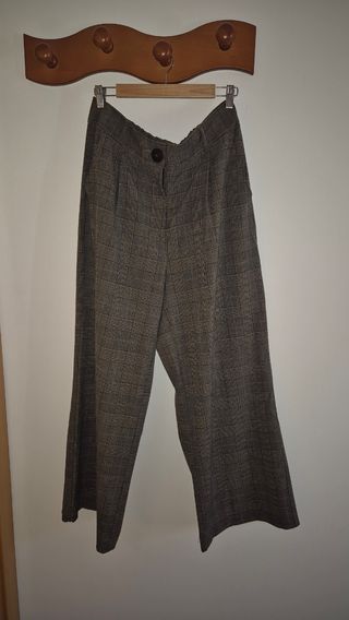 Pantalón ancho de cuadros xl