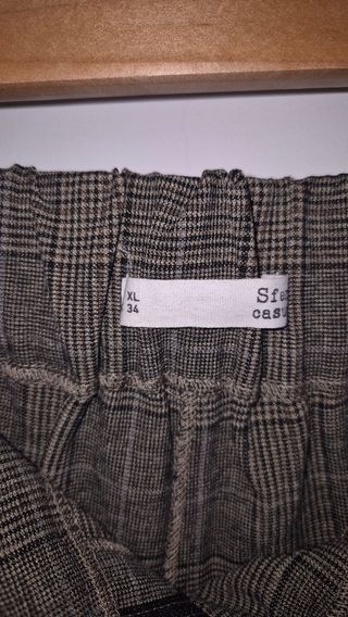 Pantalón ancho de cuadros xl