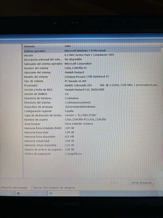 HP Compaq Presario C700 Portátil