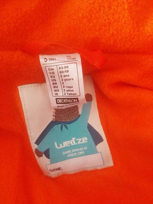 Mono de nieve azul 18-24 meses